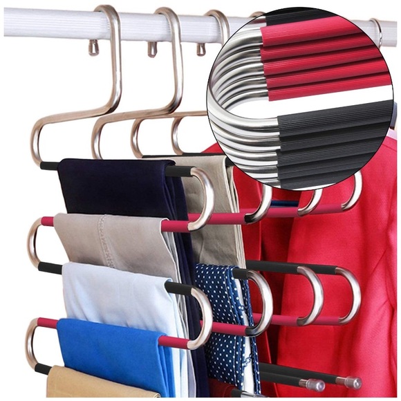 5 Pcs Stainless Steel Clothes Pants Hangers